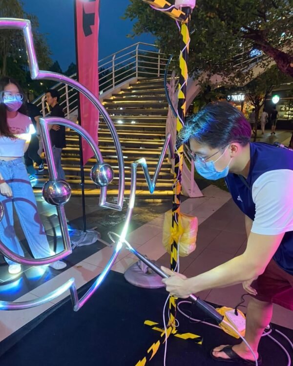 DIY Custom Giant Electric Dexterity Beat the Buzzer Football Buzz Wire Challenge Mega Reaction Buzz Wire Machine - Image 4